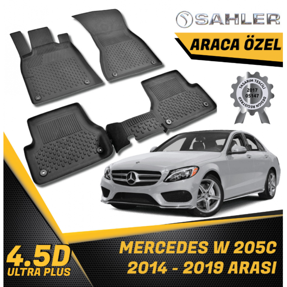  Mercedes W205 C200 C180 Havuzlu Paspas SAHLER 4.5D Paspas (2014-2019) -- MAYUK Dizayn --