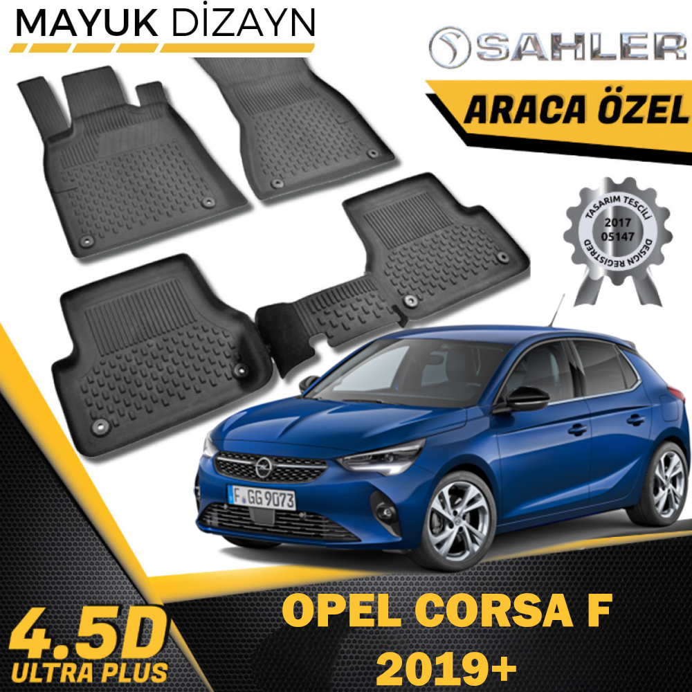 Opel Corsa F 2020+ Uyumlu SAHLER Araca Özel 4.5D Havuzlu Oto Paspas 