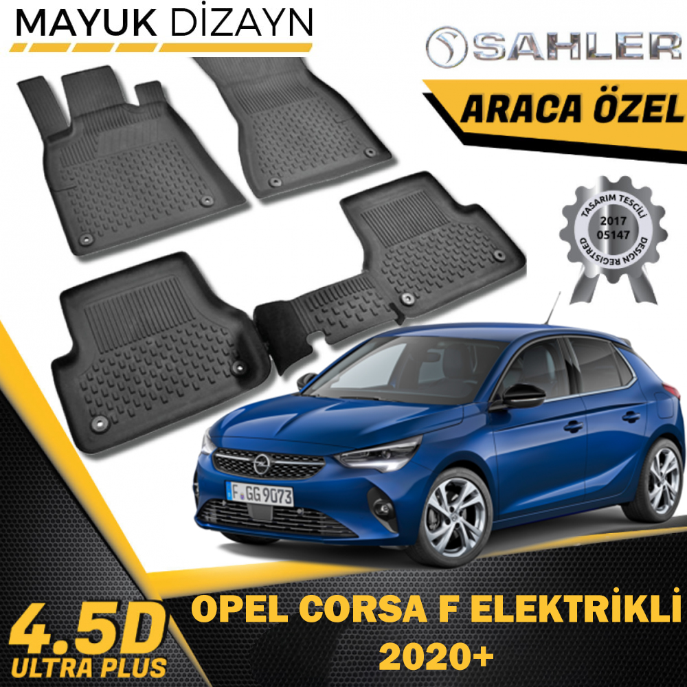 Opel Corsa F Elektrikli 2020+ Uyumlu SAHLER Araca Özel 4.5D Oto Paspas