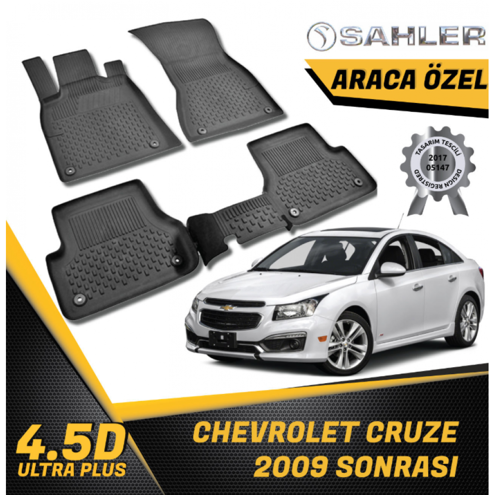  Chevrolet Cruze Sedan-HB Uyumlu Havuzlu Paspas SAHLER 4.5D Paspas (2009-) -- MAYUK Dizayn --