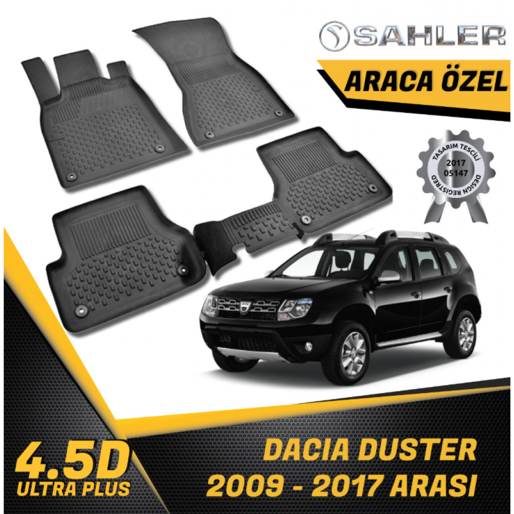  Dacia Duster Havuzlu Paspas SAHLER 4.5D Paspas (2009-2017) ÜCRETSİZ KARGO  -- MAYUK Dizayn --