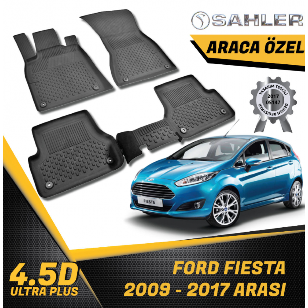  Ford Fiesta Havuzlu Paspas SAHLER 4.5D Paspas (2009-2017) -- MAYUK Dizayn --