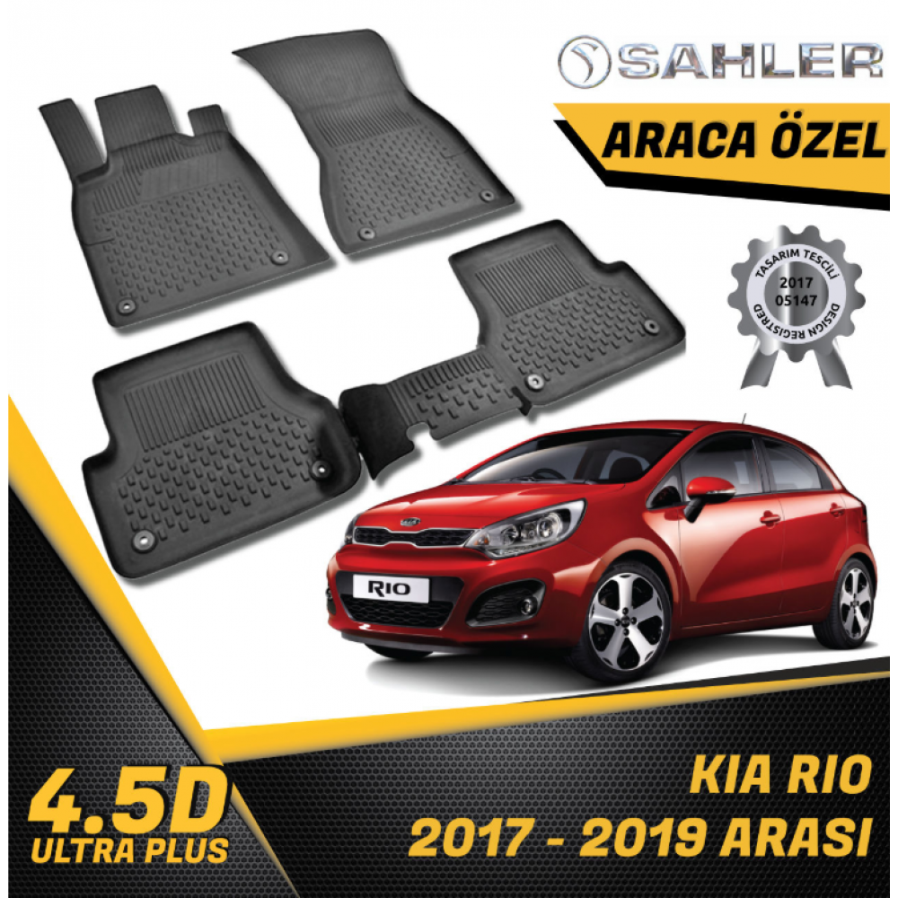  Kia Rio Havuzlu Paspas SAHLER 4.5D Paspas (2017-2019) -- MAYUK Dizayn --