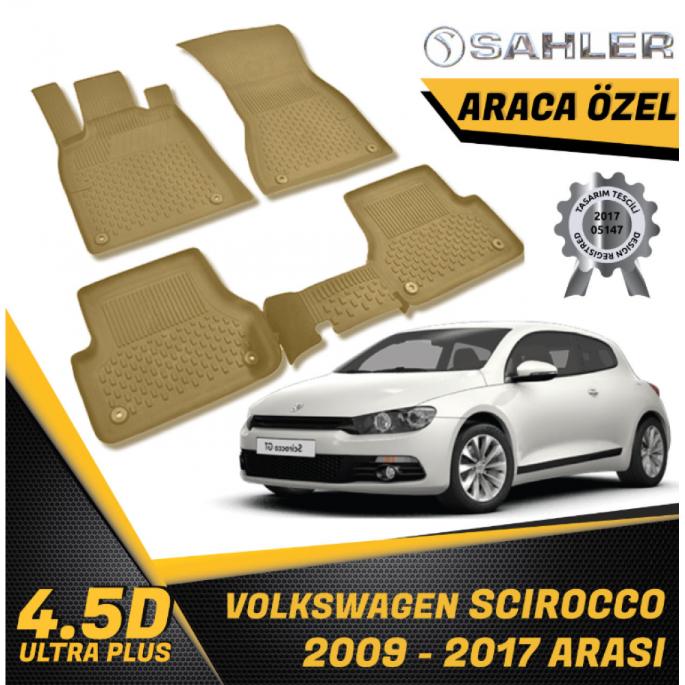  Volkswagen Scirocco Bej SAHLER 4.5D Paspas (2009-2017) -- MAYUK Dizayn --