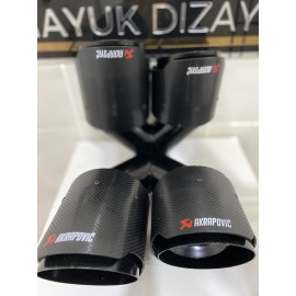 100MM ÇİFTLİ İÇİ SİYAH AKRAPOVİÇ EGZOZ UCU