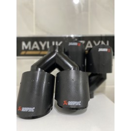 100MM ÇİFTLİ İÇİ SİYAH AKRAPOVİÇ EGZOZ UCU