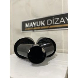 100MM ÇİFTLİ İÇİ SİYAH AKRAPOVİÇ EGZOZ UCU