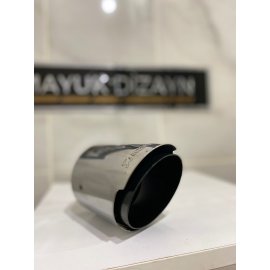 AKRAPOVİC 90mm DIŞI KROM TEKLİ Siyah Egzoz Ucu 1 ADET