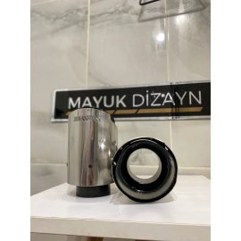  AKRAPOVİC 90mm DIŞI KROM TEKLİ Siyah Egzoz Ucu 2 ADET