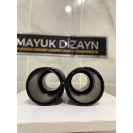 AKRAPOVİC 90mm BMW ÇİZGİLİ M SPORT Karbon TEKLİ Siyah Egzoz Ucu 2 ADET