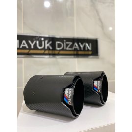 AKRAPOVİC 90mm BMW ÇİZGİSİZ M SPORT Karbon TEKLİ Siyah Egzoz Ucu 2 ADET