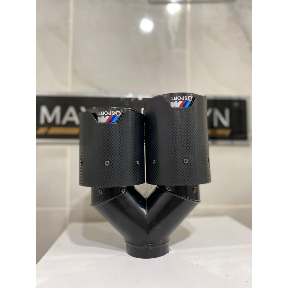 AKRAPOVİC 90mm BMW ÇİZGİSİZ M SPORT Karbon Çiftli Siyah Egzoz Ucu 1 ADET SAĞ