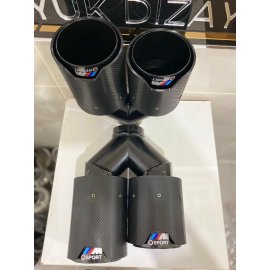 AKRAPOVİC 90mm BMW ÇİZGİSİZ M SPORT Karbon Çiftli Siyah Egzoz Ucu SAĞ SOL TAKIM