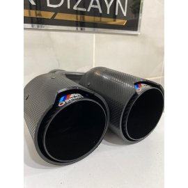 AKRAPOVİC 90mm BMW ÇİZGİSİZ M SPORT Karbon Çiftli Siyah Egzoz Ucu 1 ADET SOL