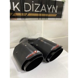 AKRAPOVİC 90mm BMW M SPORT Karbon Çiftli Siyah Egzoz Ucu 1 ADET SOL