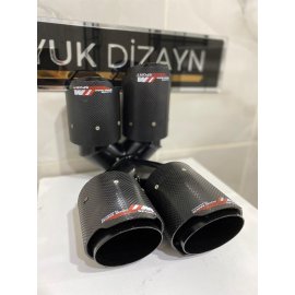 AKRAPOVİC 90mm BMW M SPORT Karbon Çiftli Siyah Egzoz Ucu SAĞ-SOL TAKIM