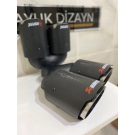 AKRAPOVİC 90mm İÇİ KROM Karbon Egzoz Ucu 1 ADET SAĞ-SOL SET