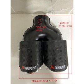 Akrapovic 90MM SİYAH ÇİFTLİ EŞİT Egzoz ucu Her araca uyumlu 1 Adet