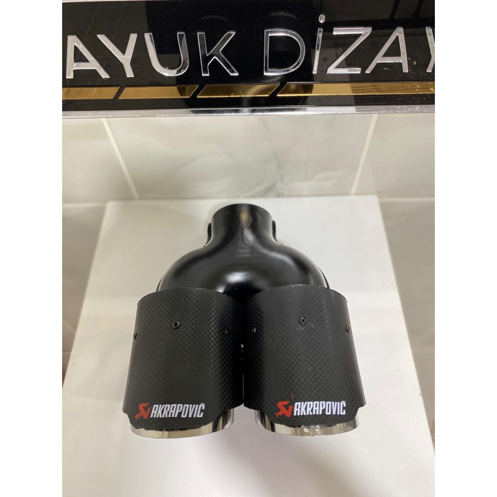 Akrapovic 90mm Krom Çiftli Eşit Egzoz Ucu Her Araca Uyumlu 1 Adet