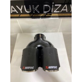 Akrapovic 90mm Krom Çiftli Eşit Egzoz Ucu Her Araca Uyumlu 1 Adet