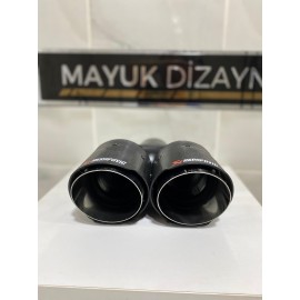 Akrapovic 90mm Krom Çiftli Eşit Egzoz Ucu Her Araca Uyumlu 1 Adet