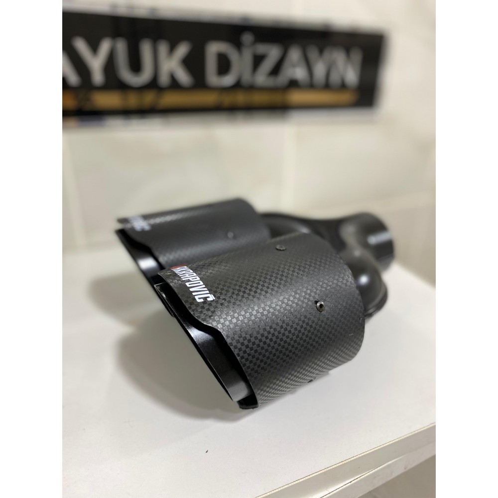 Akrapovic 90MM SİYAH ÇİFTLİ EŞİT Egzoz ucu Her araca uyumlu 1 Adet