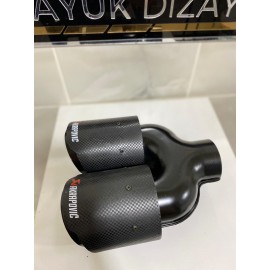 Akrapovic 90MM SİYAH ÇİFTLİ EŞİT Egzoz ucu Her araca uyumlu 1 Adet