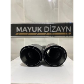 Akrapovic 90MM SİYAH ÇİFTLİ EŞİT Egzoz ucu Her araca uyumlu 1 Adet