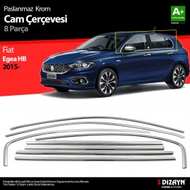 Fiat Egea HB Krom Cam Çerçevesi 8 Prç. 2015-2020 A+ Kalite