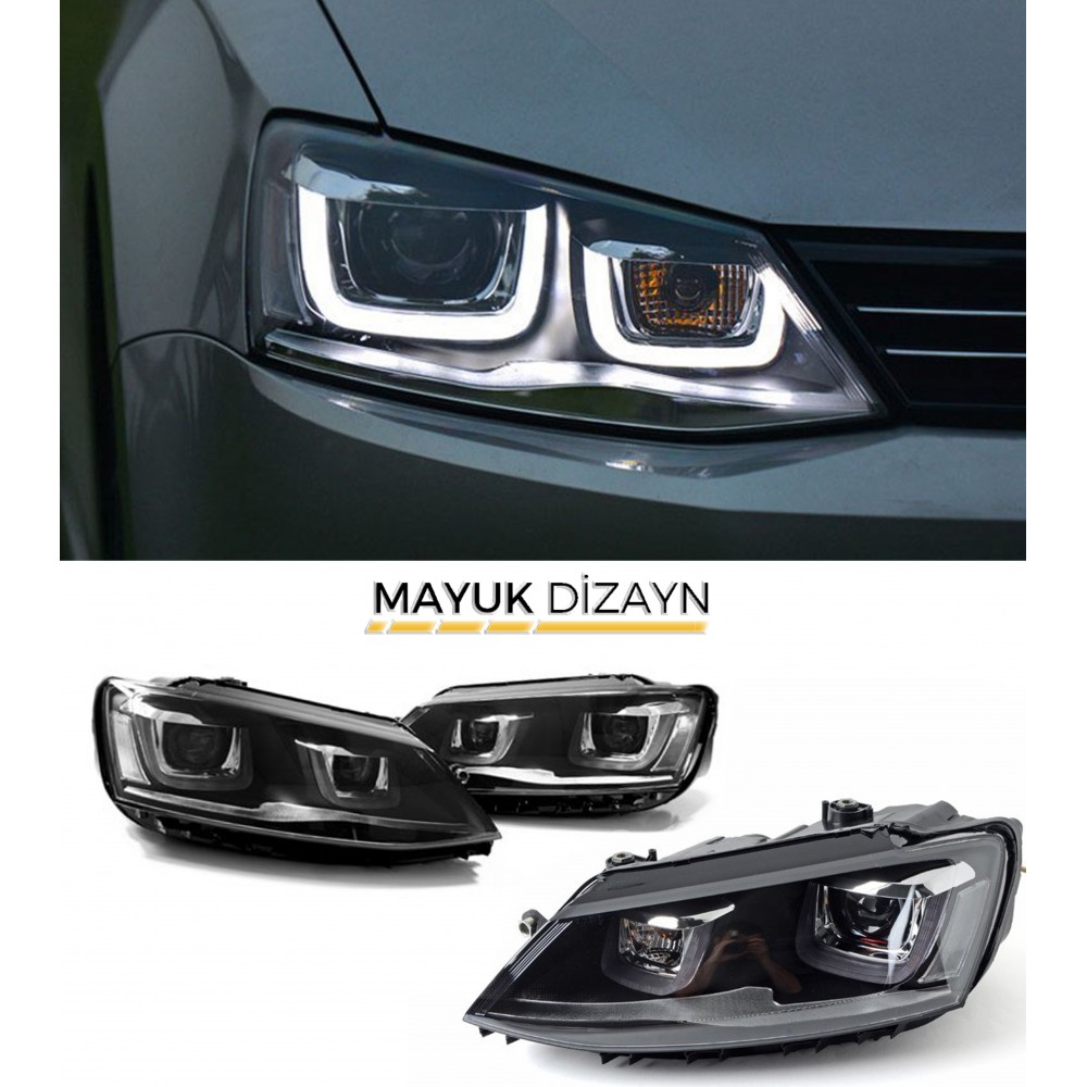 VW JETTA MK6 Çift U Far Seti (2011-) --MAYUK Dizayn--