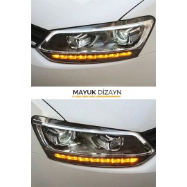 VW POLO 6R/6C B8 Görünümlü Ledli Far 2010-2016 --MAYUK Dizayn--